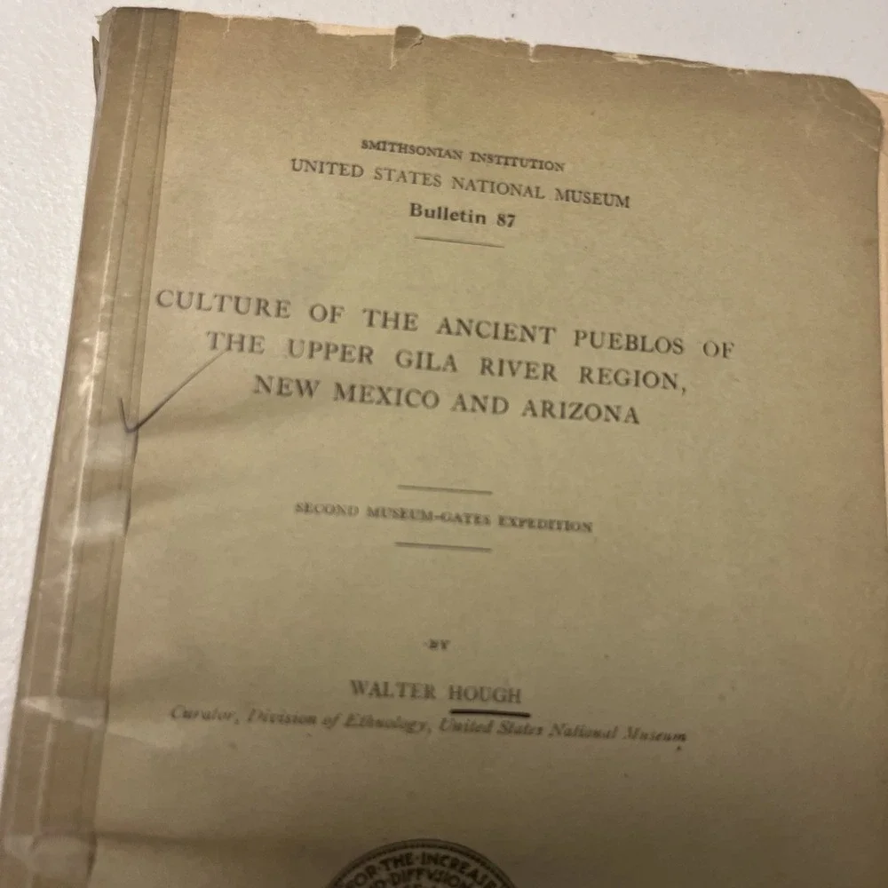 Culture of the Ancient Pueblos of the Upper Gila River Region, New Mexico and Ar